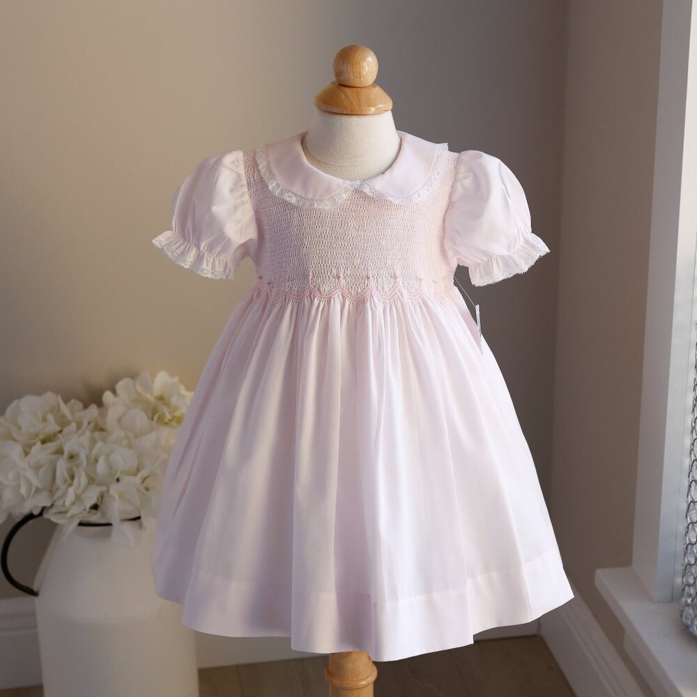 Pink Smocked Heirloom Dress Feltman Brothers 18 Months RARE FIND Party Portrait
